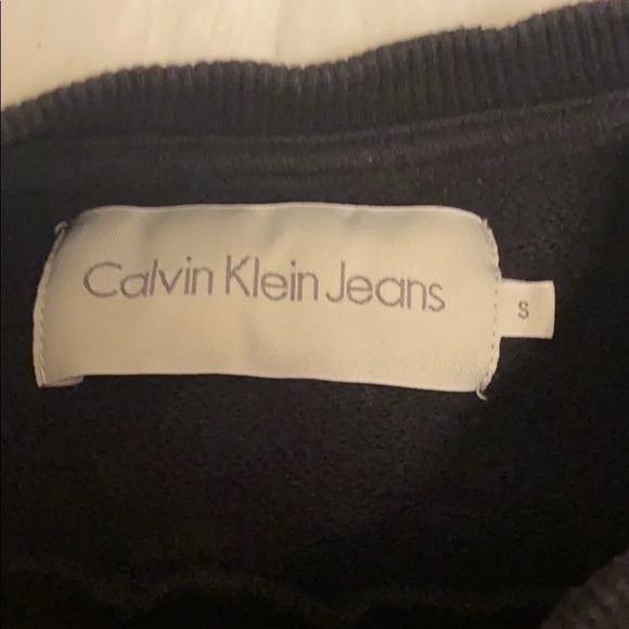 Calvin Klein Jeans Black Crewneck Sweatshirt Sz S - Picture 2 of 3